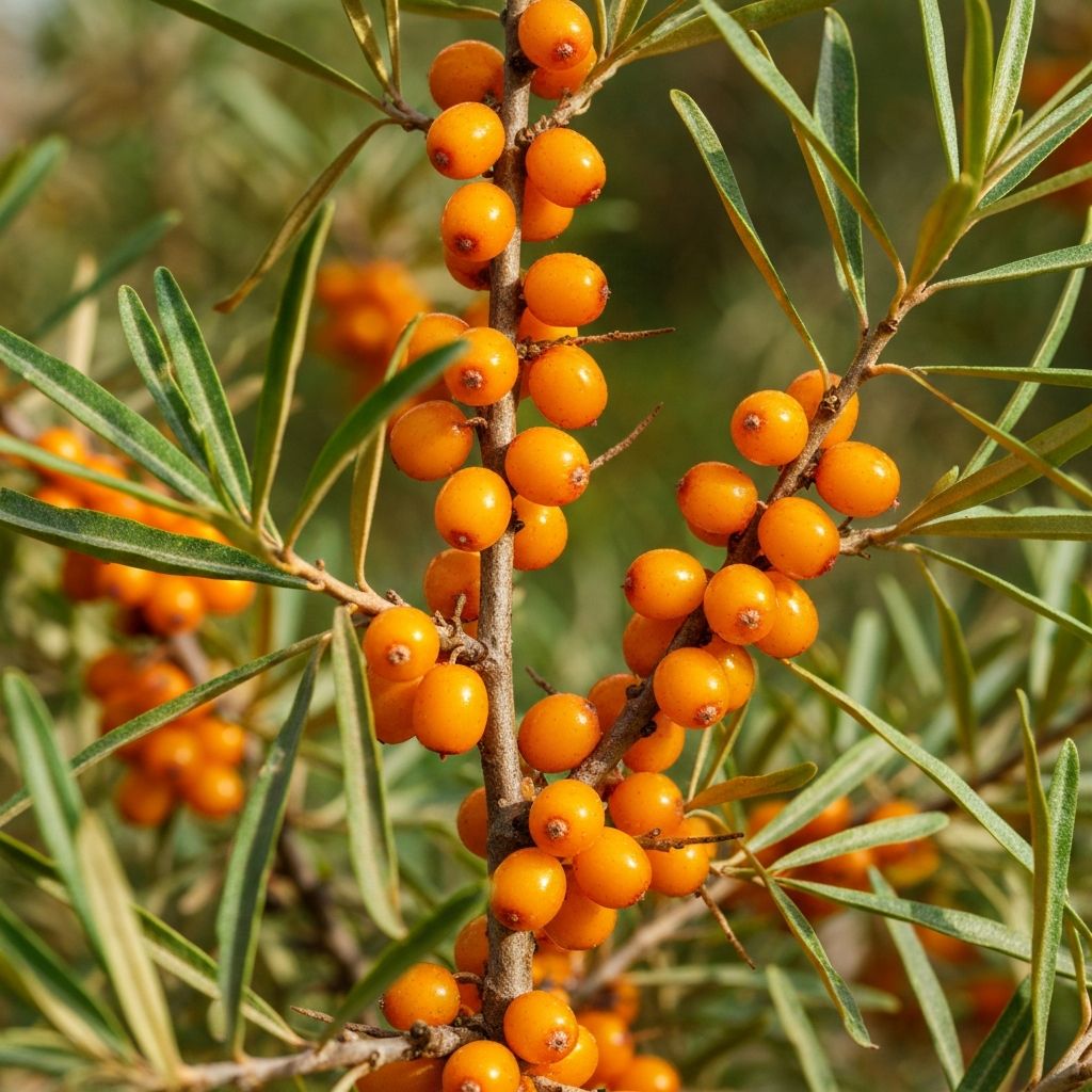 Bright orange sea buckthorn berries